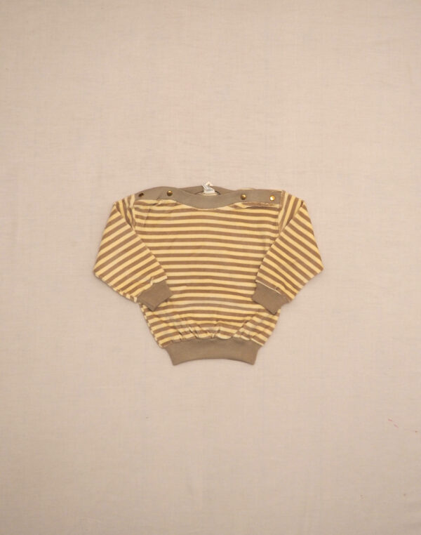 Sweatshirt velours rayé taupe