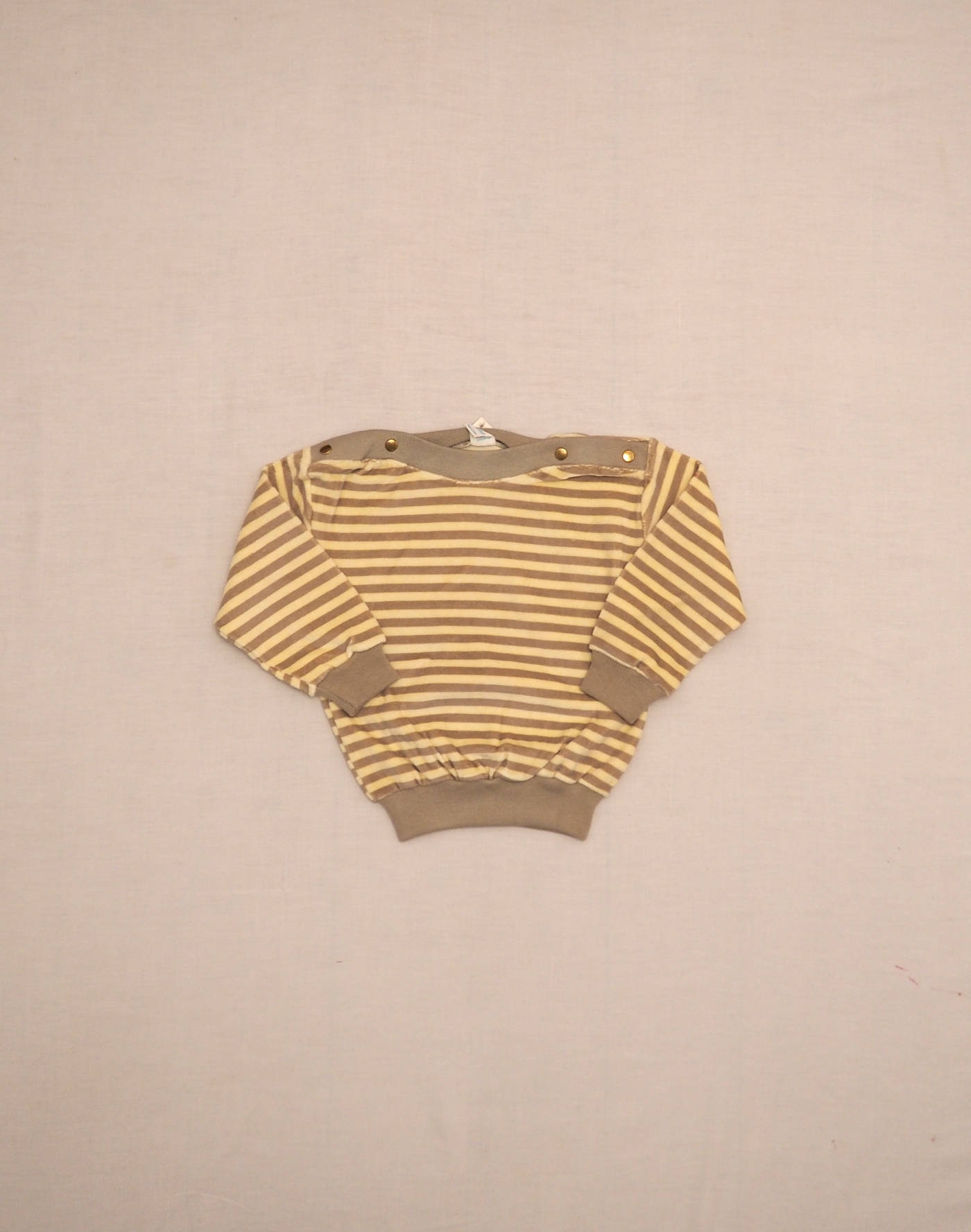 Sweatshirt velours rayé taupe