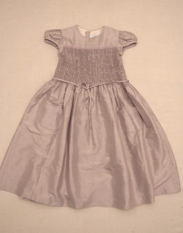 Robe en soie parme Molli 8 ans