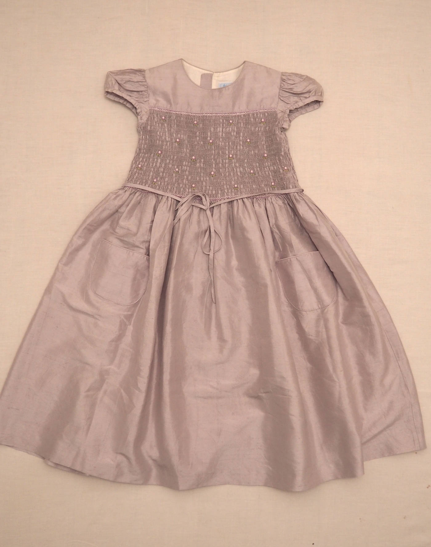 Robe en soie parme Molli 8 ans