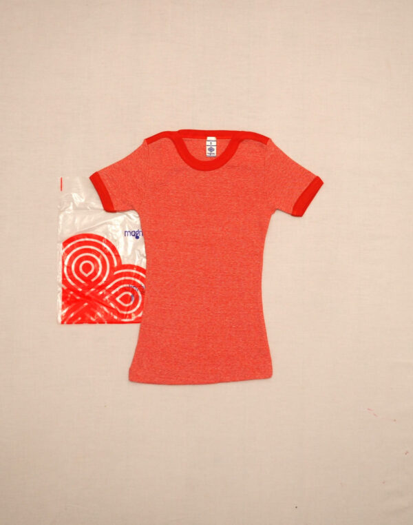 Tee-shirt rayé en coton rouge 6 ans