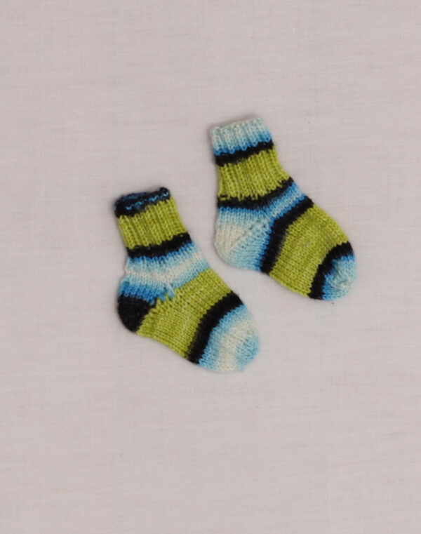 Handmade Green & Blue Socks P16