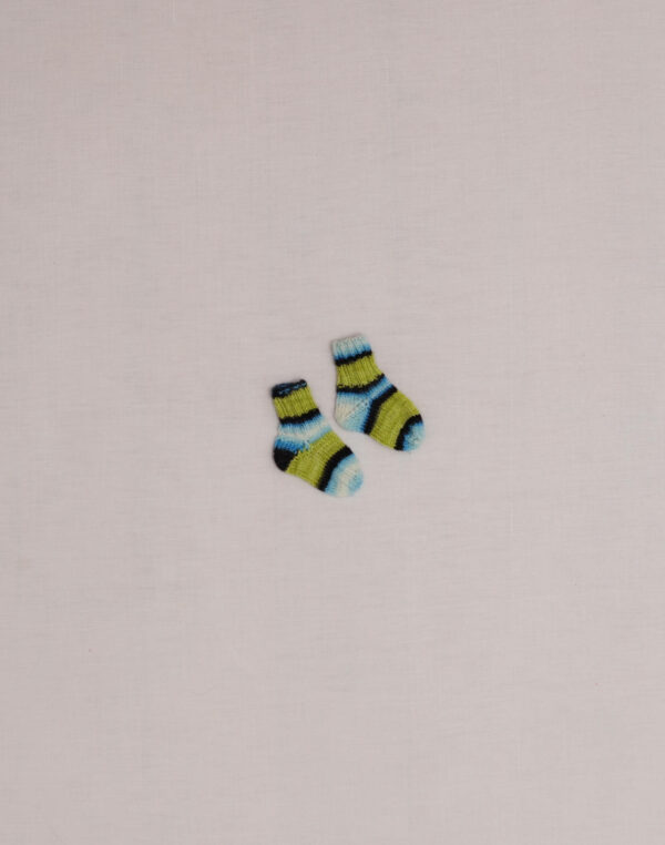 Handmade Green & Blue Socks P16