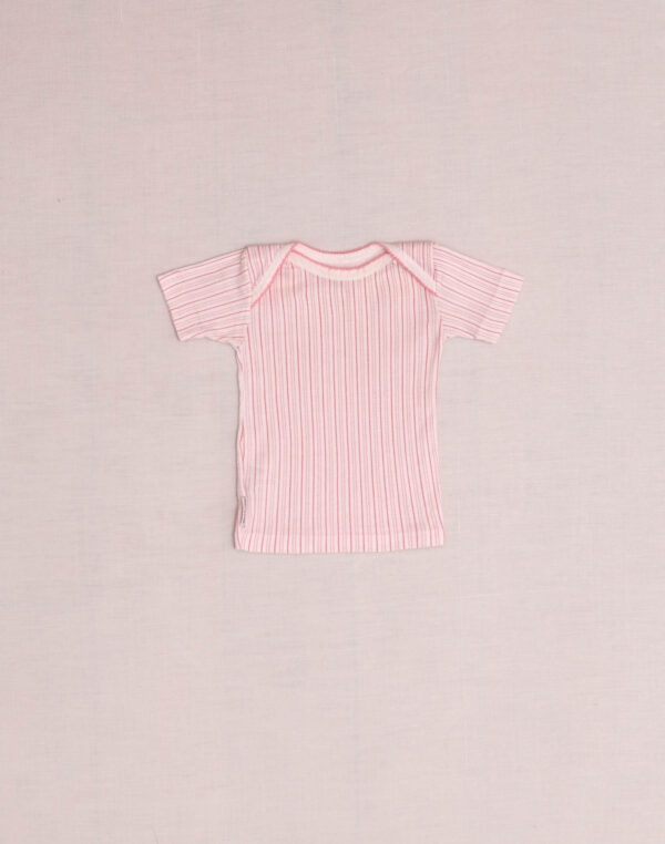 T-shirt rose rayé manches courtes Petit Bateau