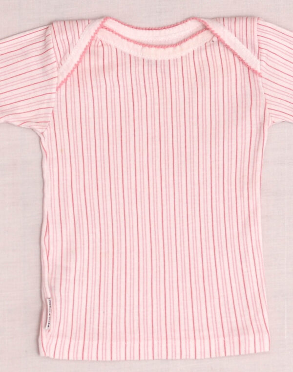 T-shirt rose rayé manches courtes Petit Bateau