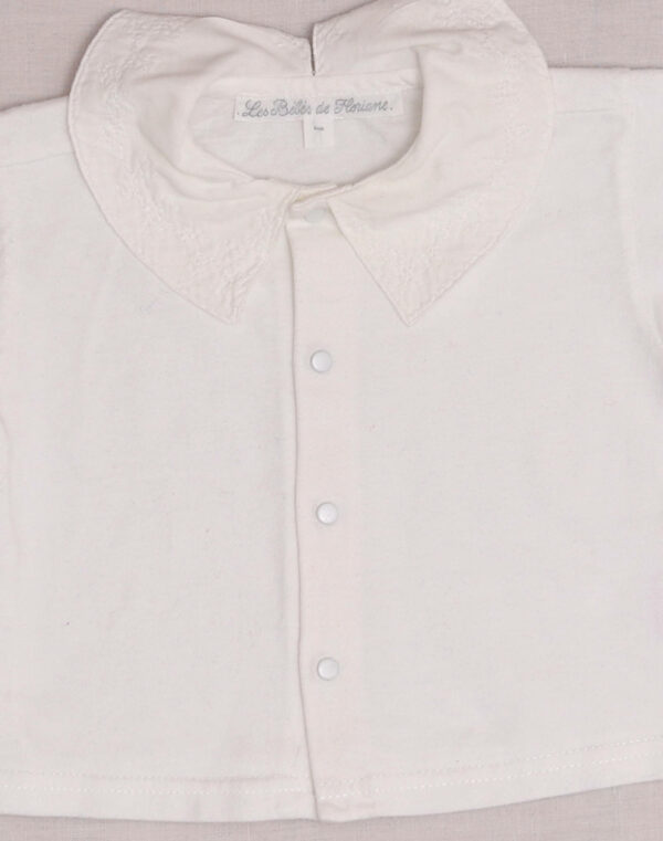 Jersey shirt with embroidered collar