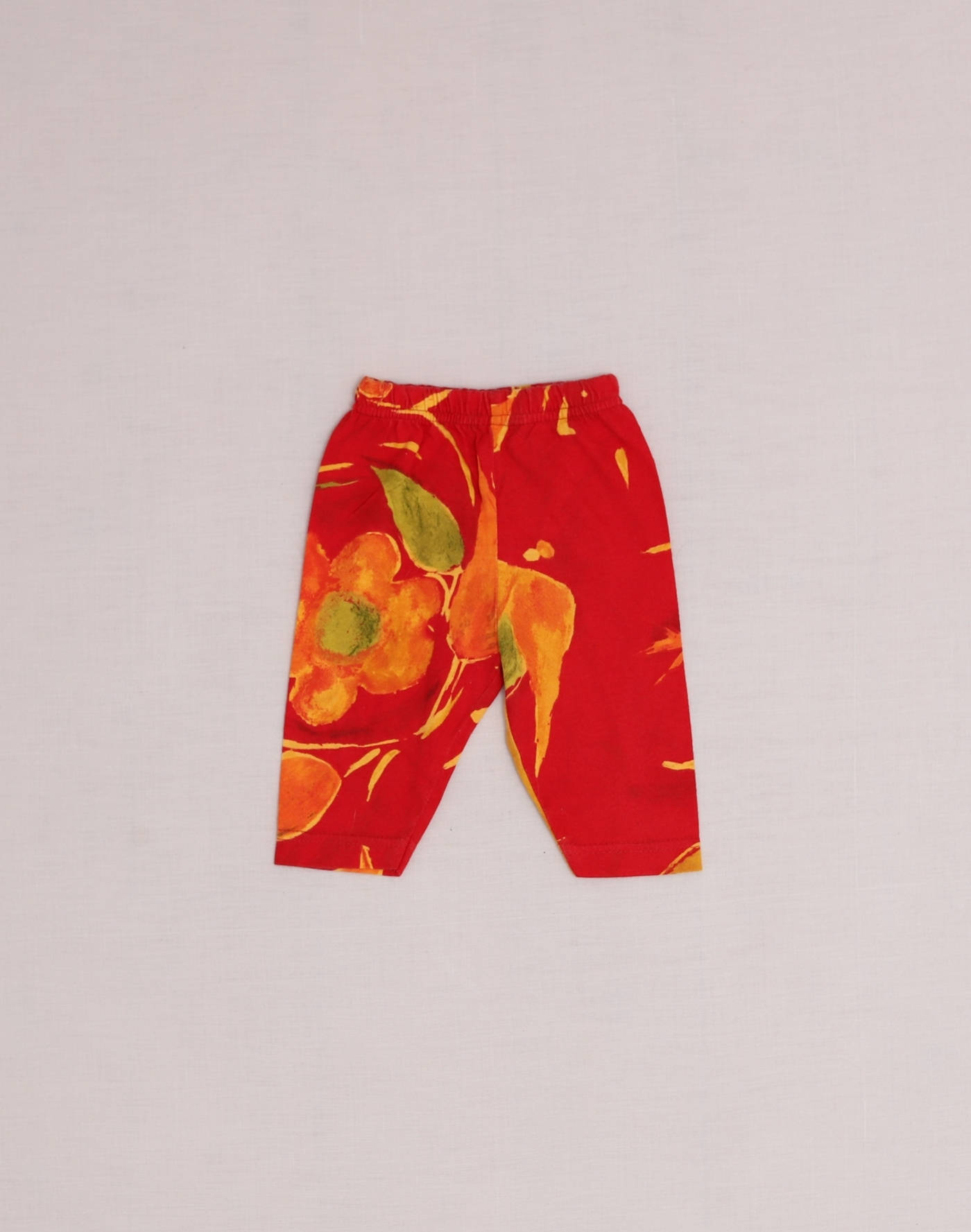 Red floral jersey leggings