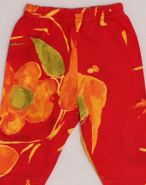 Red floral jersey leggings