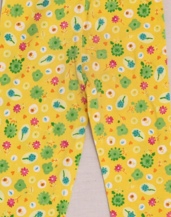 Yellow floral jersey leggings