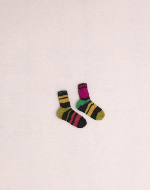 Handmade gray striped socks P20