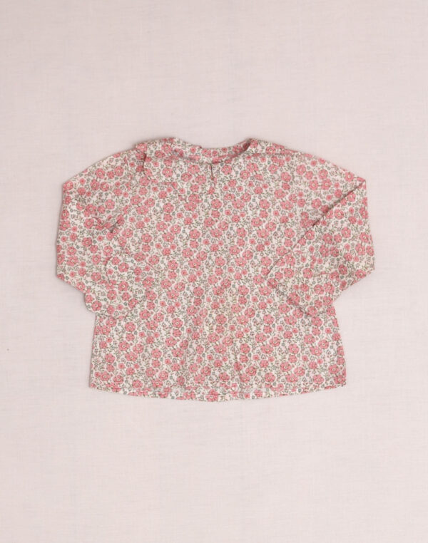 Pink & Green Liberty Print Blouse with Petal Collar