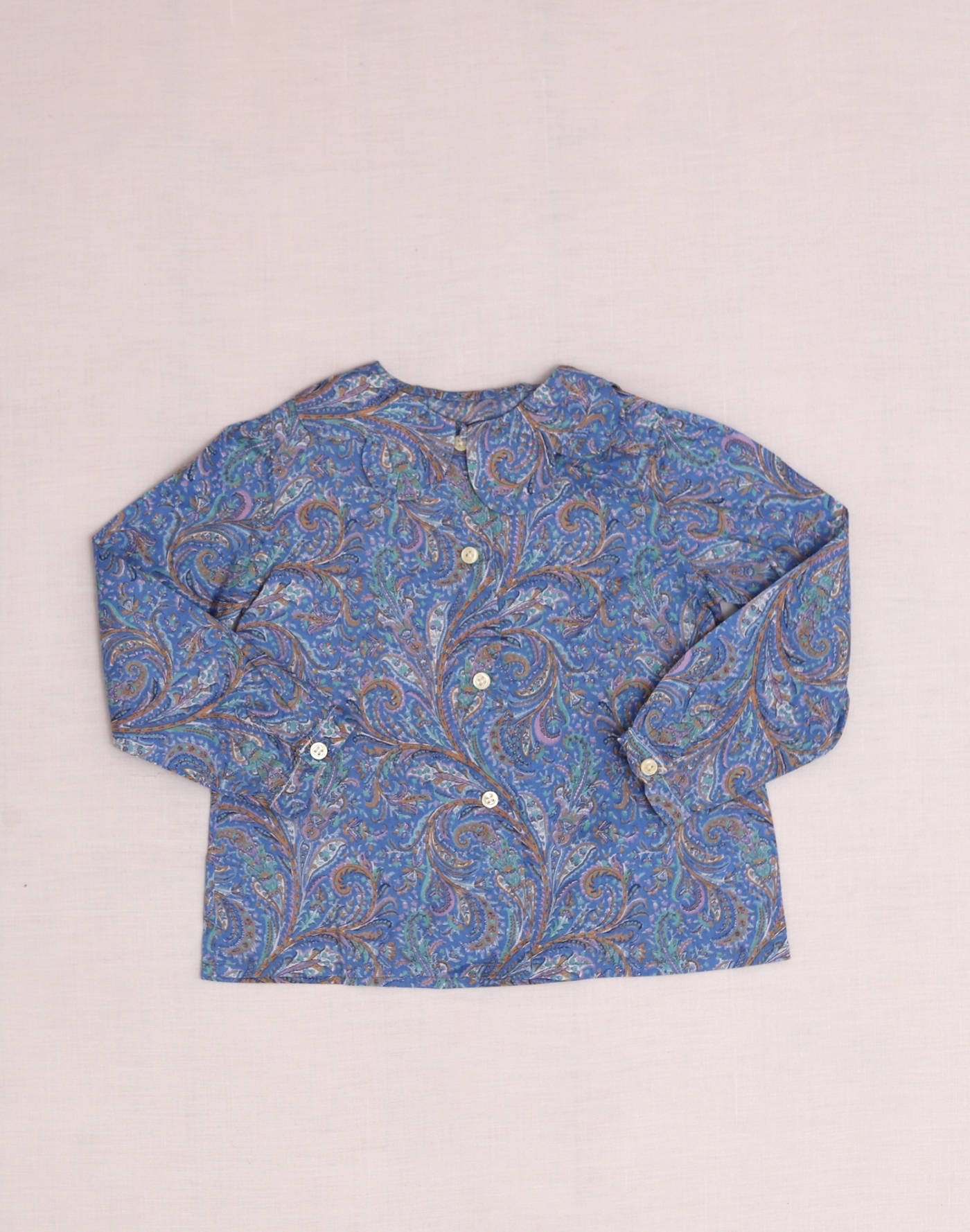 Chemise col pétale Liberty cachemire