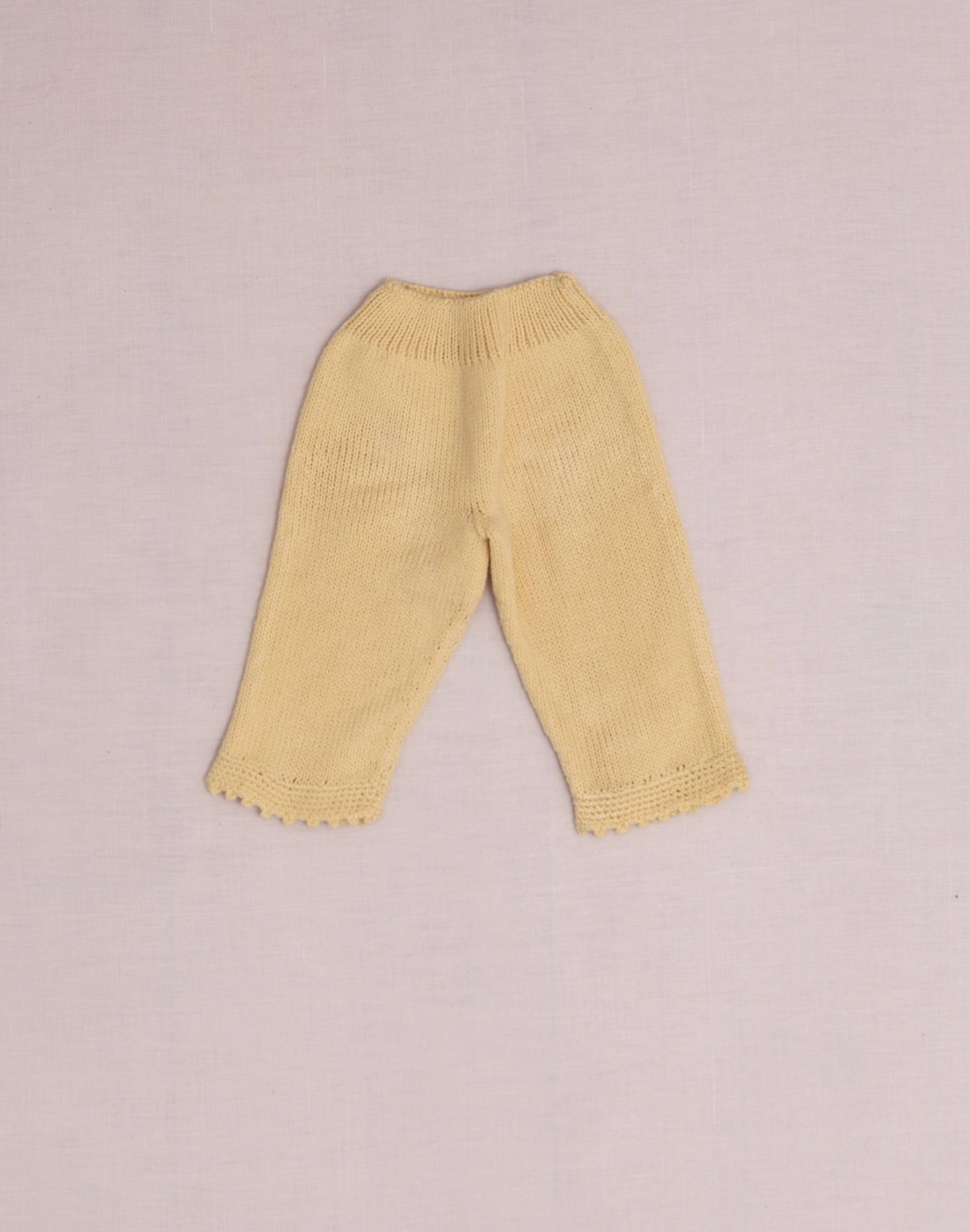 Hand-knitted ecru pants