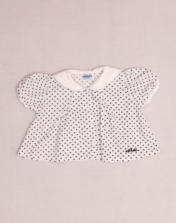 Oversized heart-print blouse