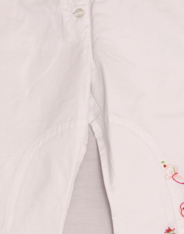 White embroidered pants