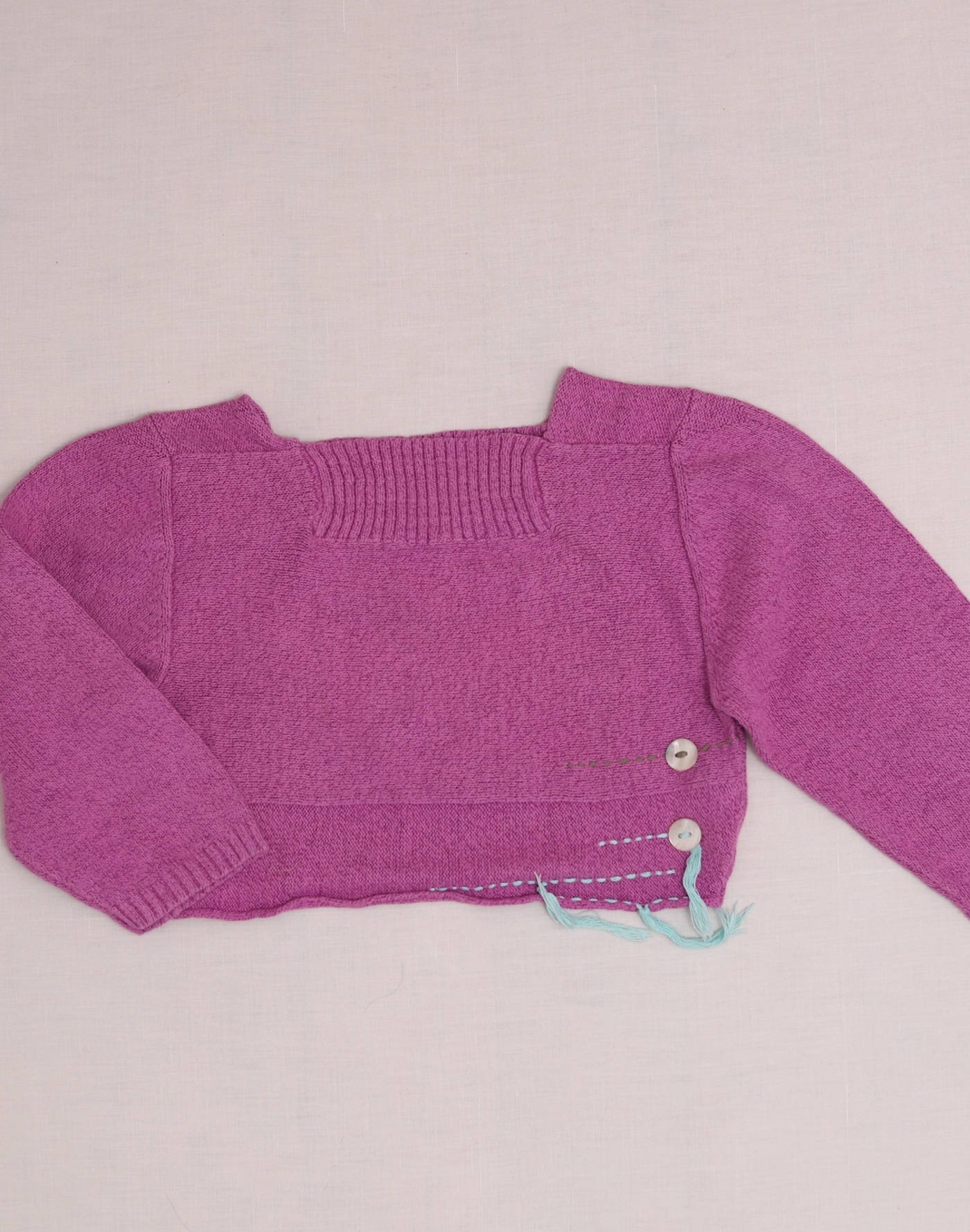 Purple cotton and hemp sweater, size 6
