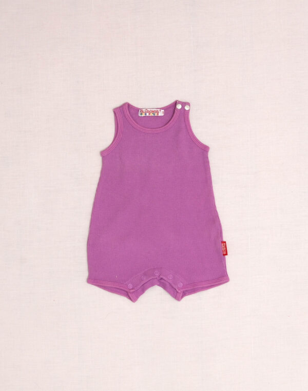 Barboteuse mauve jersey côtelé