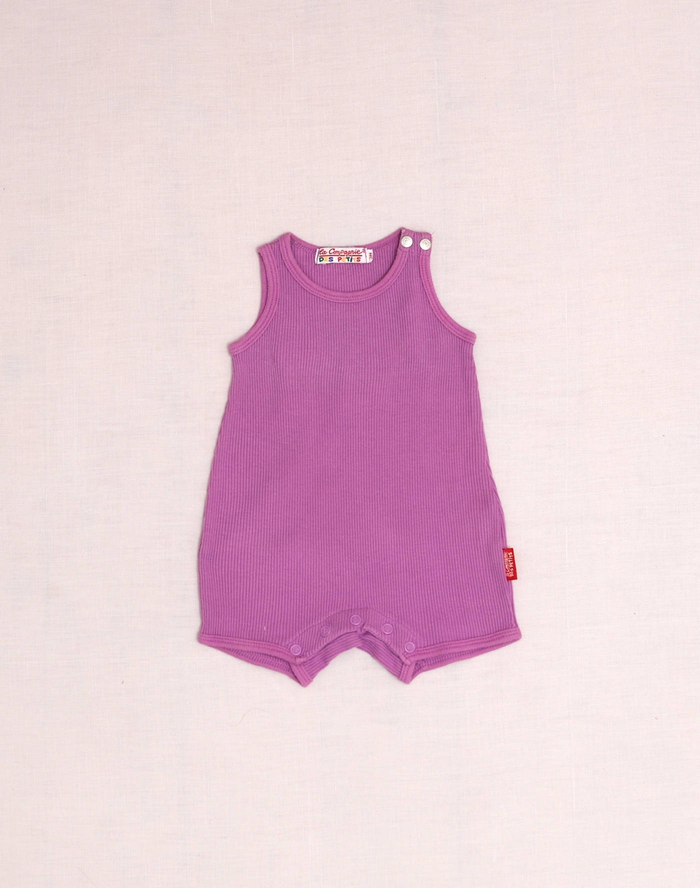 Barboteuse mauve jersey côtelé