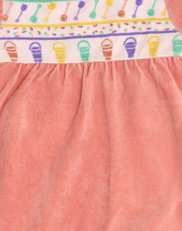 Barboteuse velours motif plage 1970