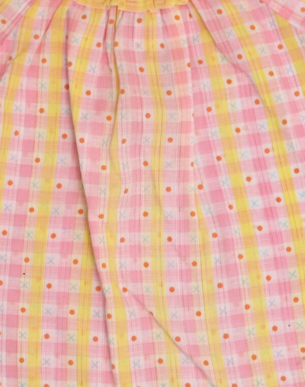 Robe à carreaux col froufrous 1970