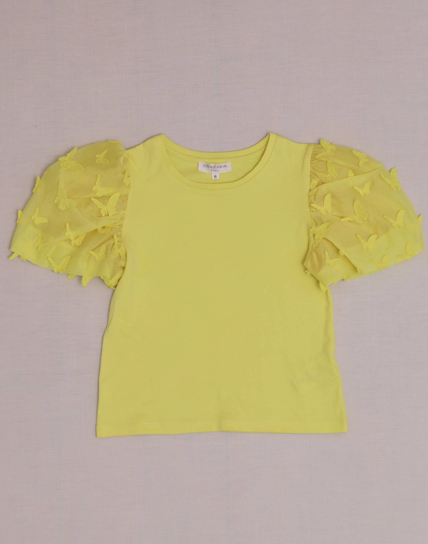 T-shirt manches papillons 6 ans