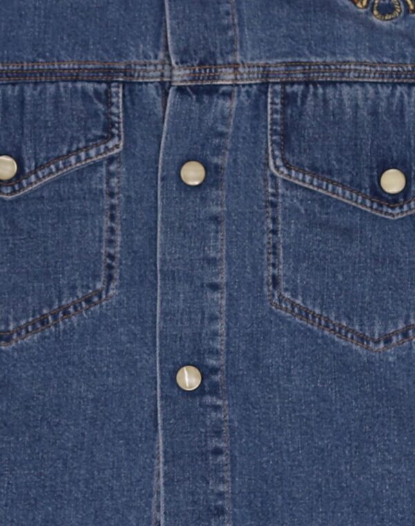 Embroidered denim shirt