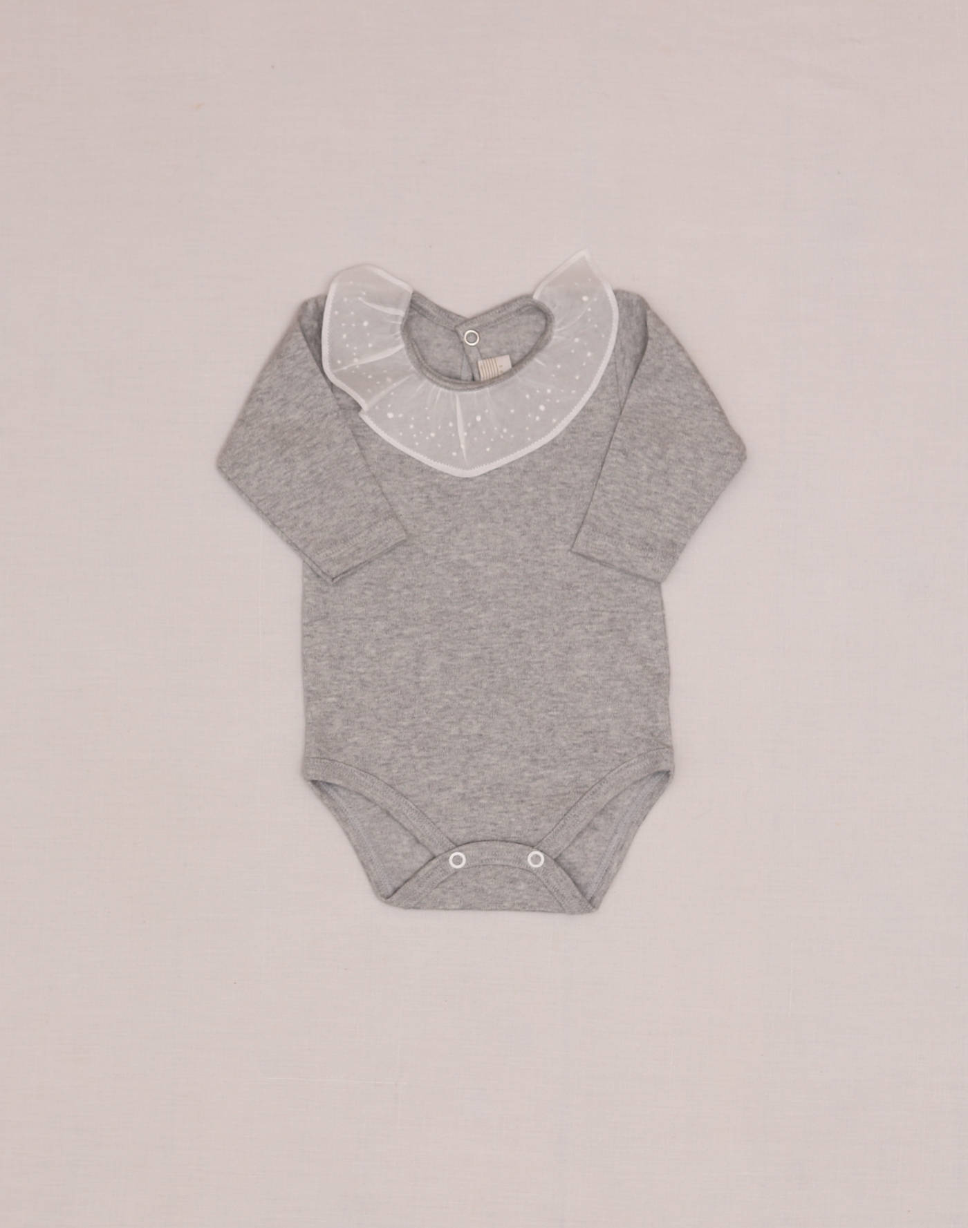 Baghère Gray Pierrot-Collar Bodysuit