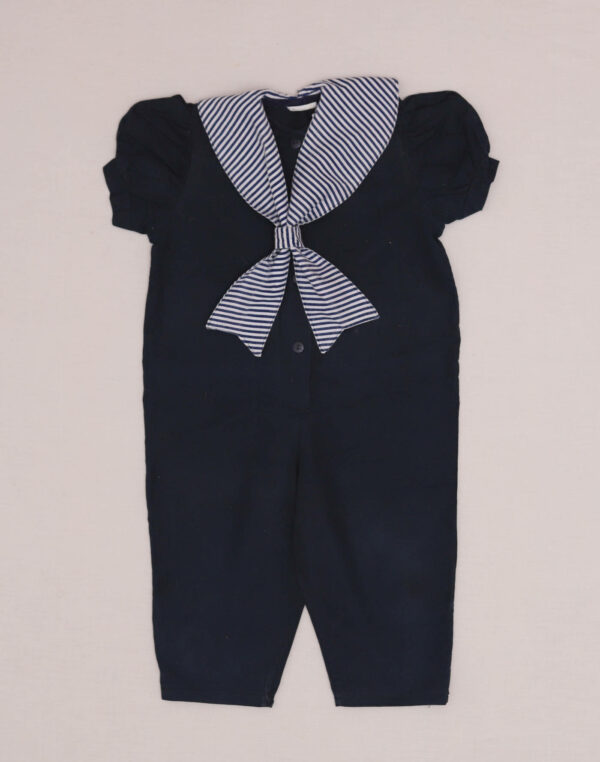 Lightweight Striped Collar Jumpsuit