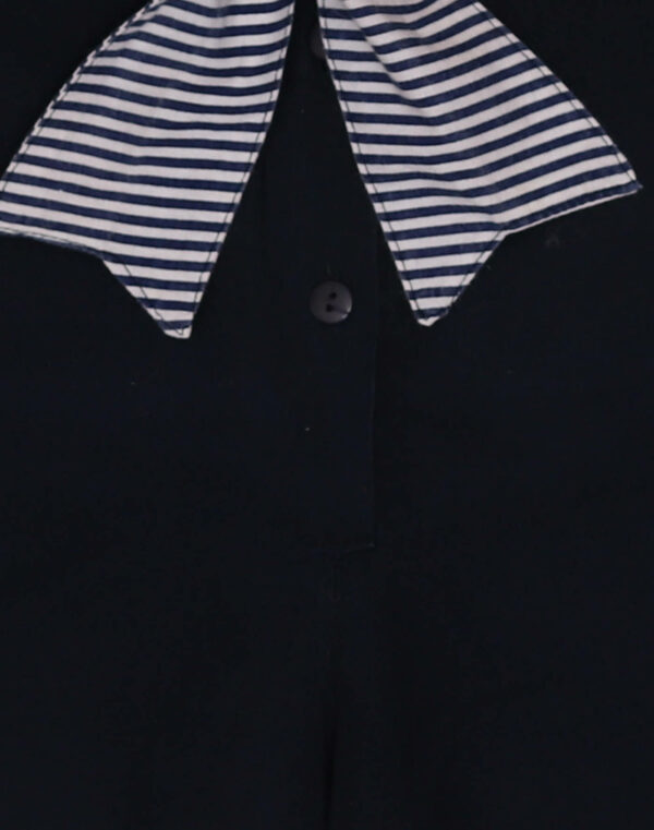 Lightweight Striped Collar Jumpsuit