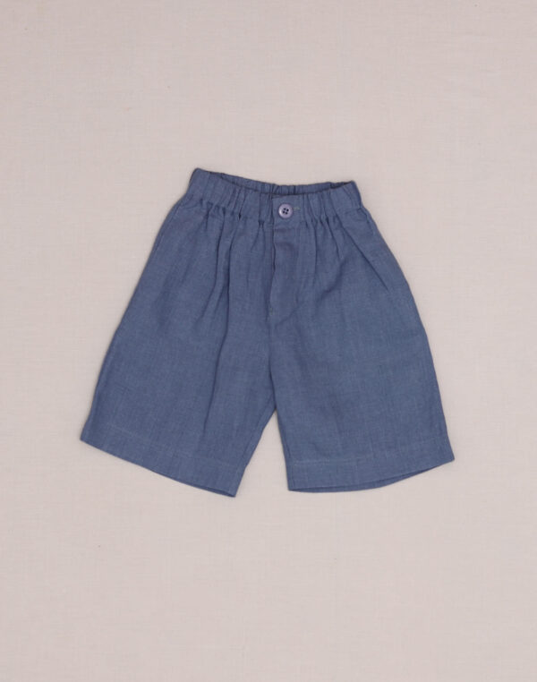 Baghère Blue Linen Bermuda Shorts