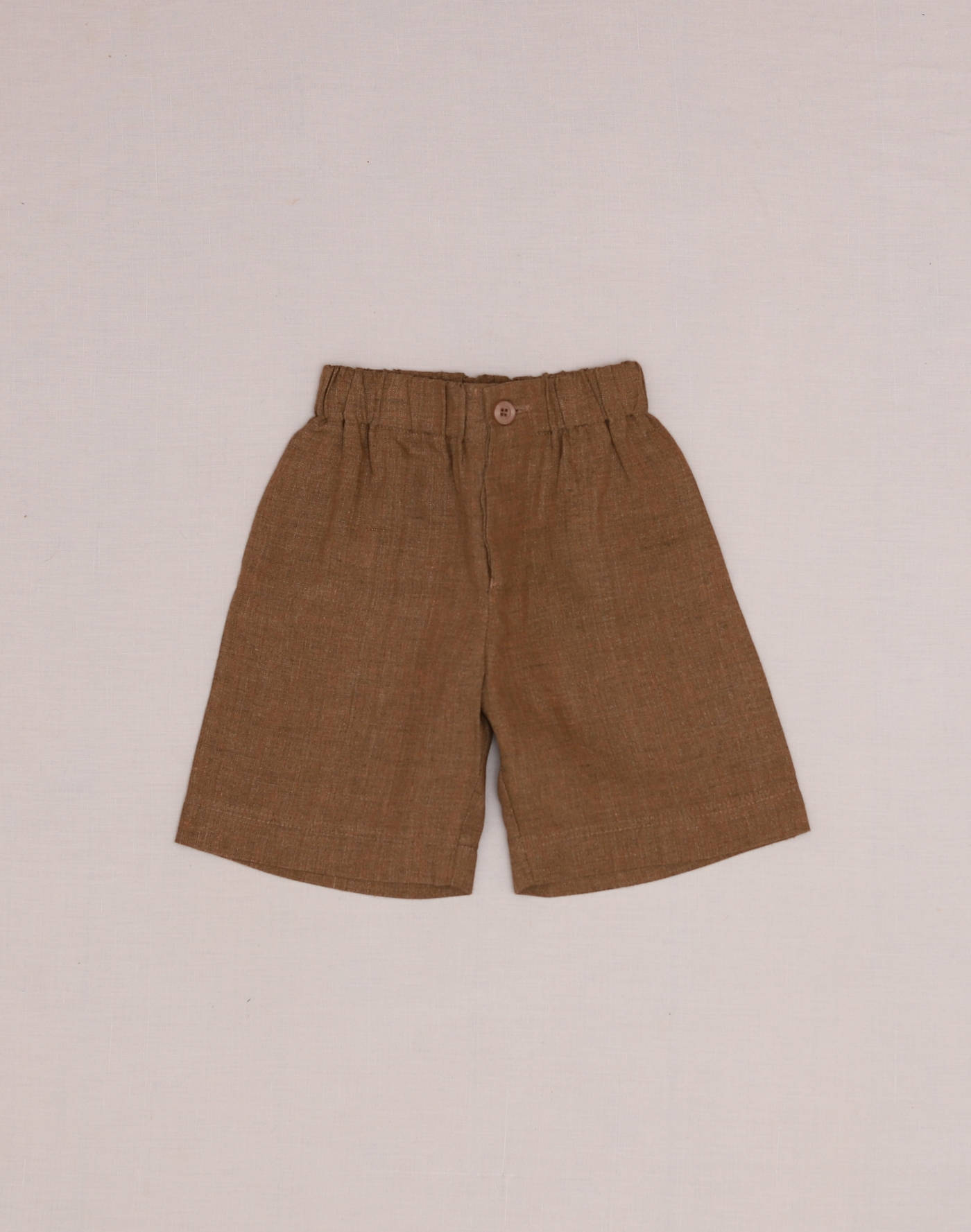 Baghère Chocolate-Colored Linen Bermuda Shorts