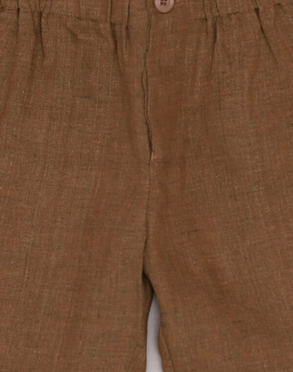 Baghère Chocolate-Colored Linen Bermuda Shorts