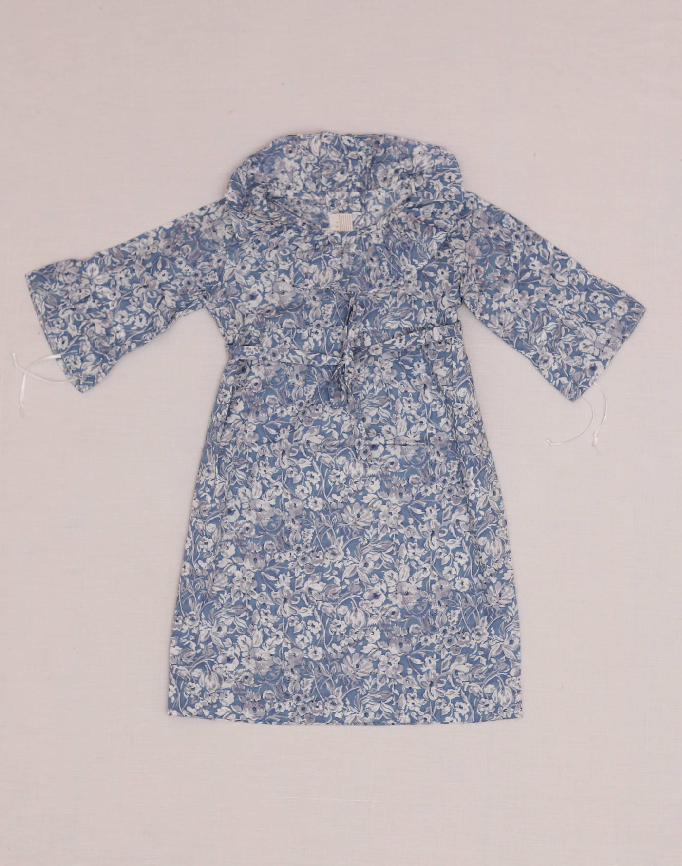 Baghère Blue Liberty Print Dress with Wide Collar