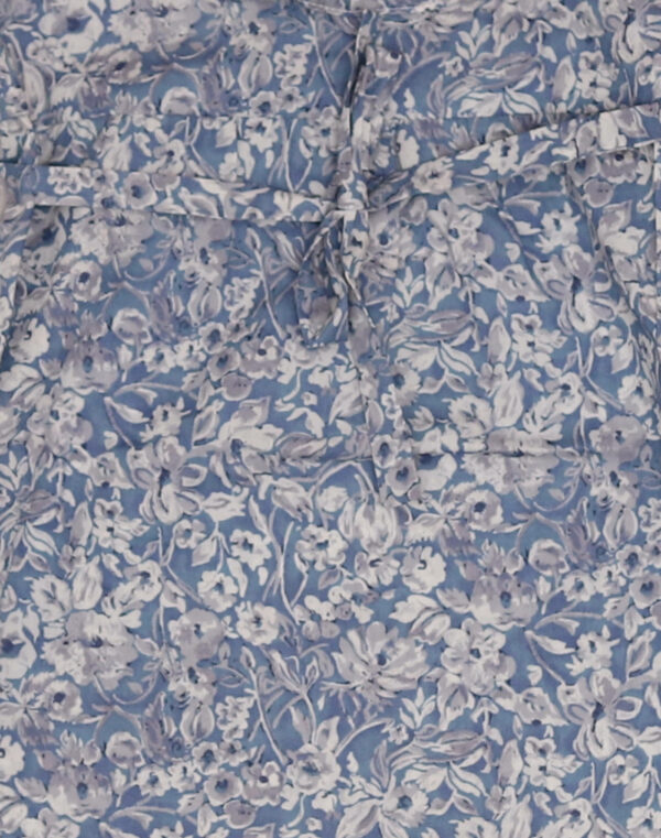 Baghère Blue Liberty Print Dress with Wide Collar