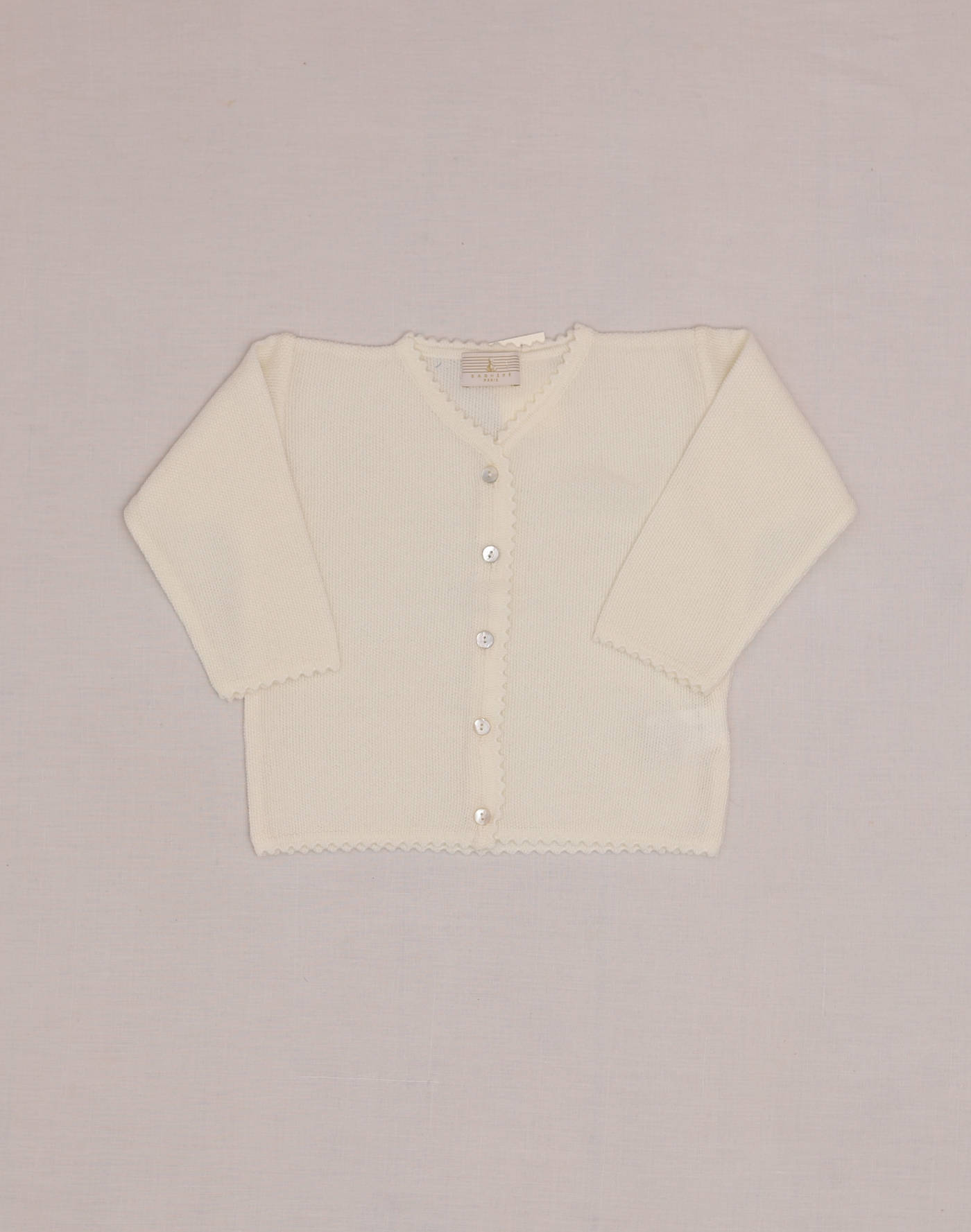 Baghère White Merino Cardigan