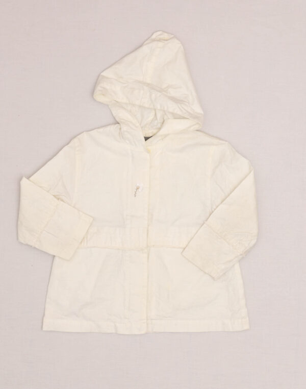 Coated linen hooded jacket