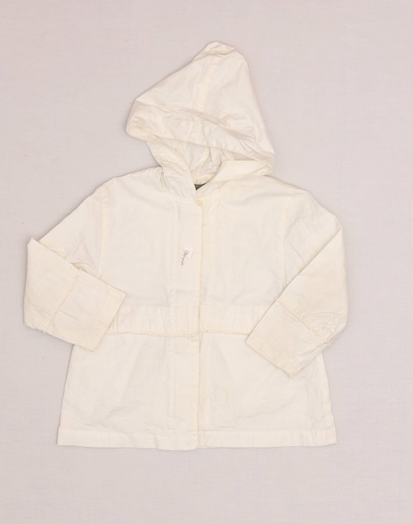 Coated linen hooded jacket