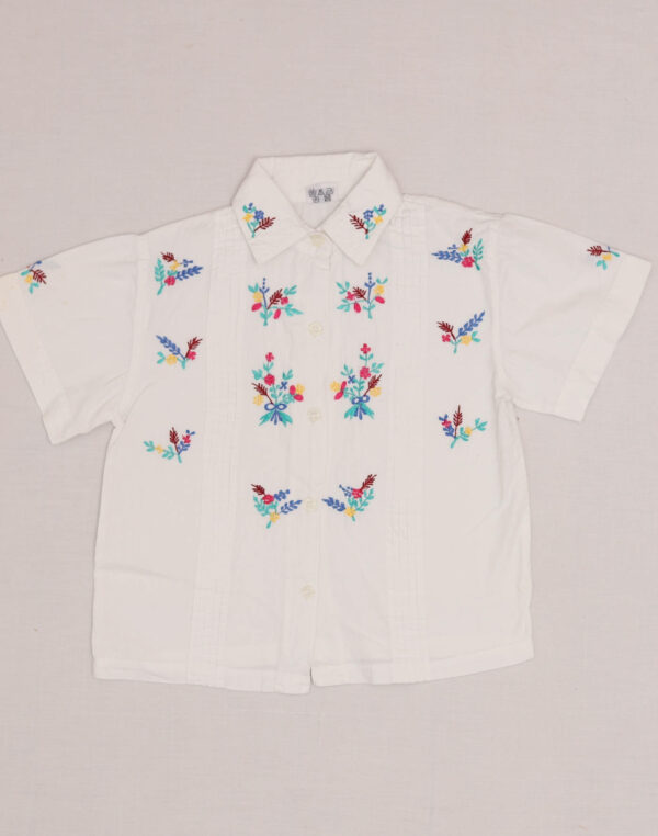Flower-Embroidered Shirt, Age 6