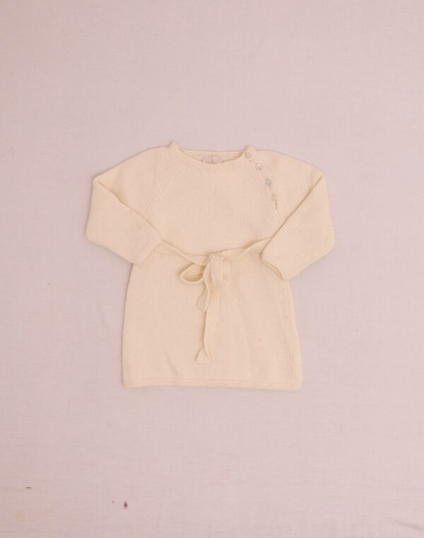 Robe laine vierge & angora écru Baghère