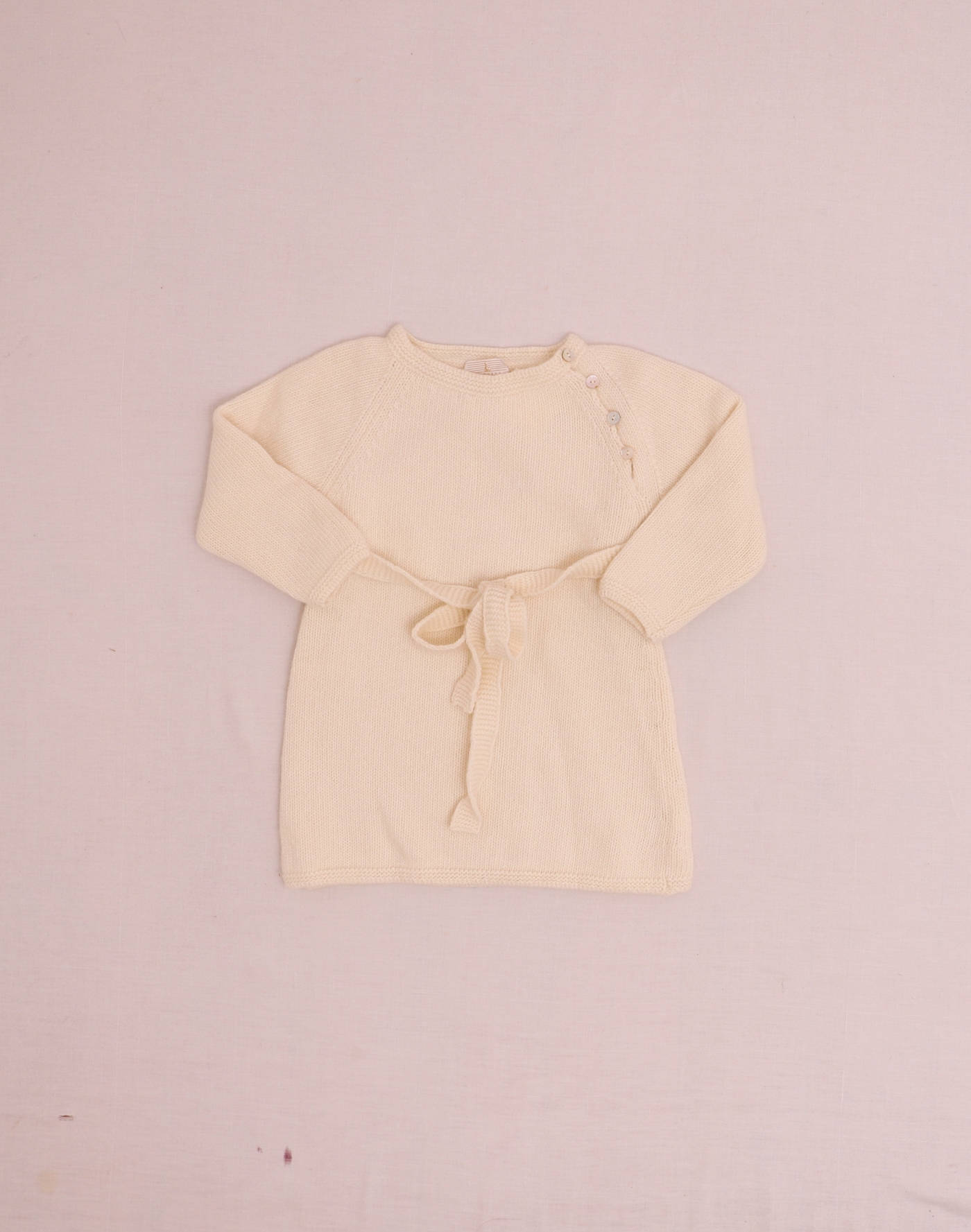 Robe laine vierge & angora écru Baghère