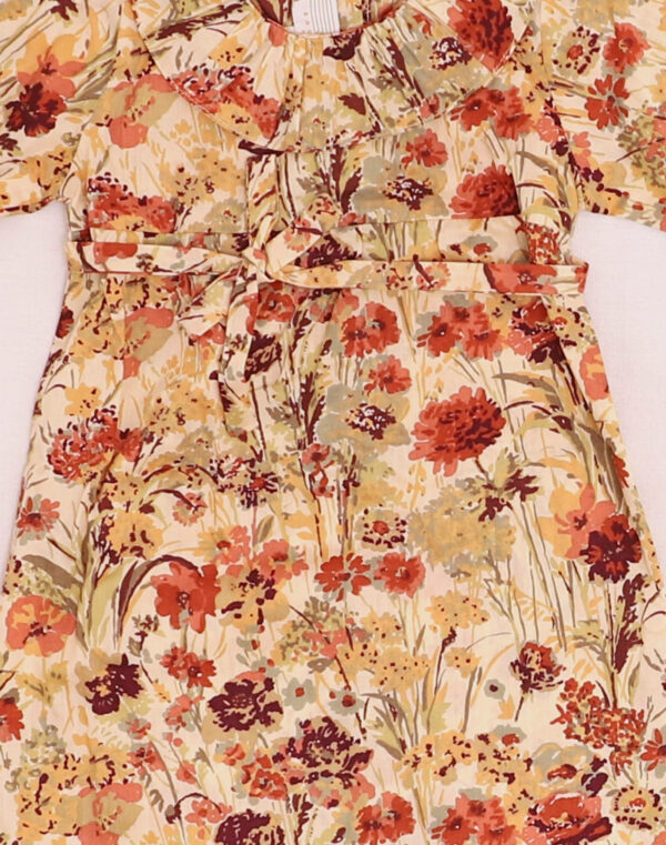 Robe grand col Liberty bouquet Baghère