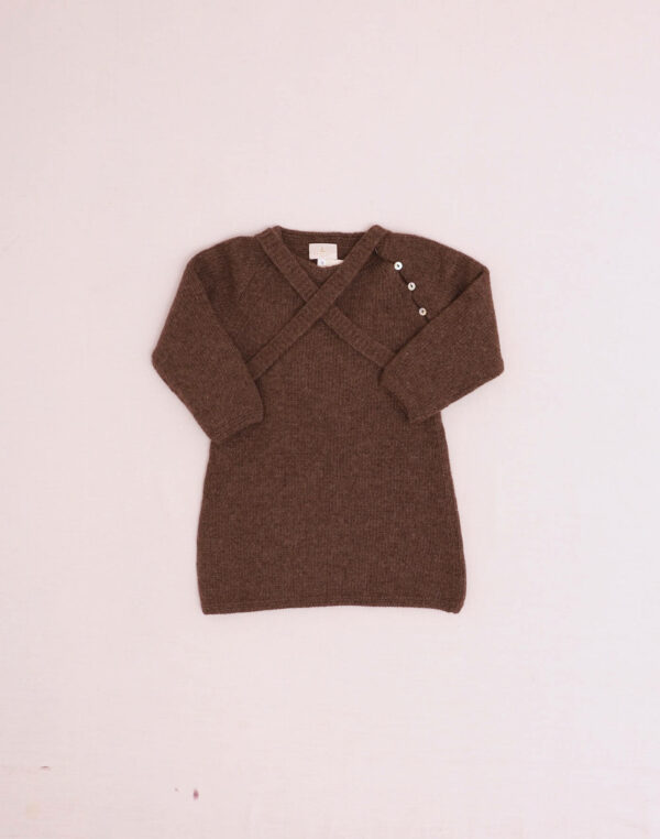 Robe laine vierge & angora chocolat Baghère