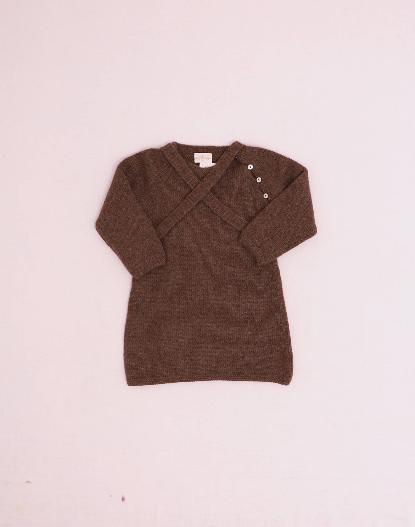 Robe laine vierge & angora chocolat Baghère