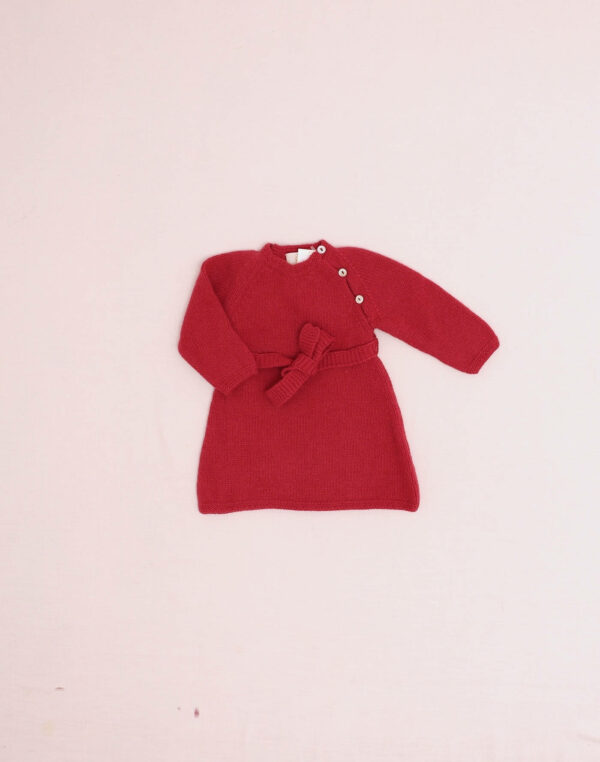 Robe laine vierge & angora framboise Baghère
