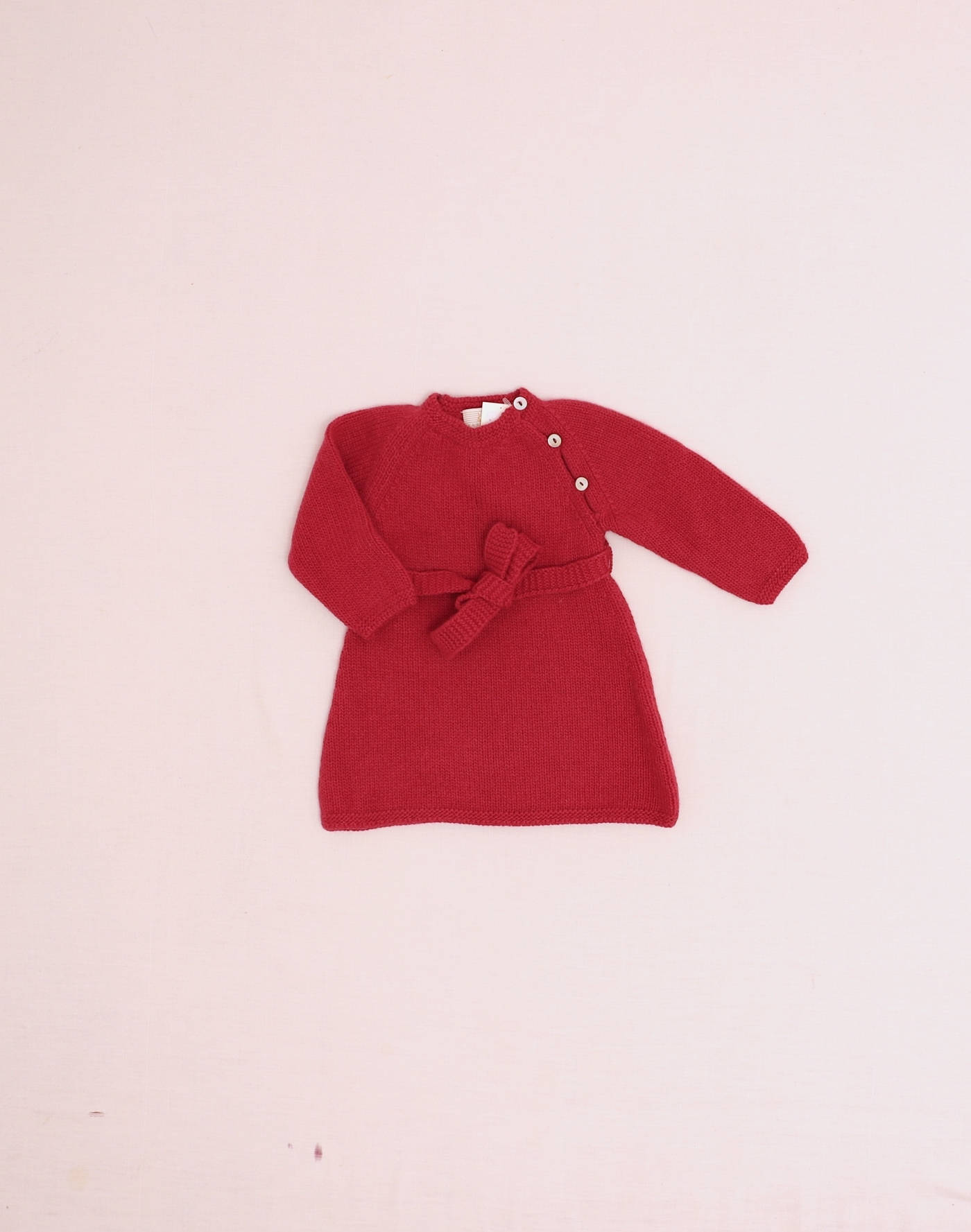 Robe laine vierge & angora framboise Baghère