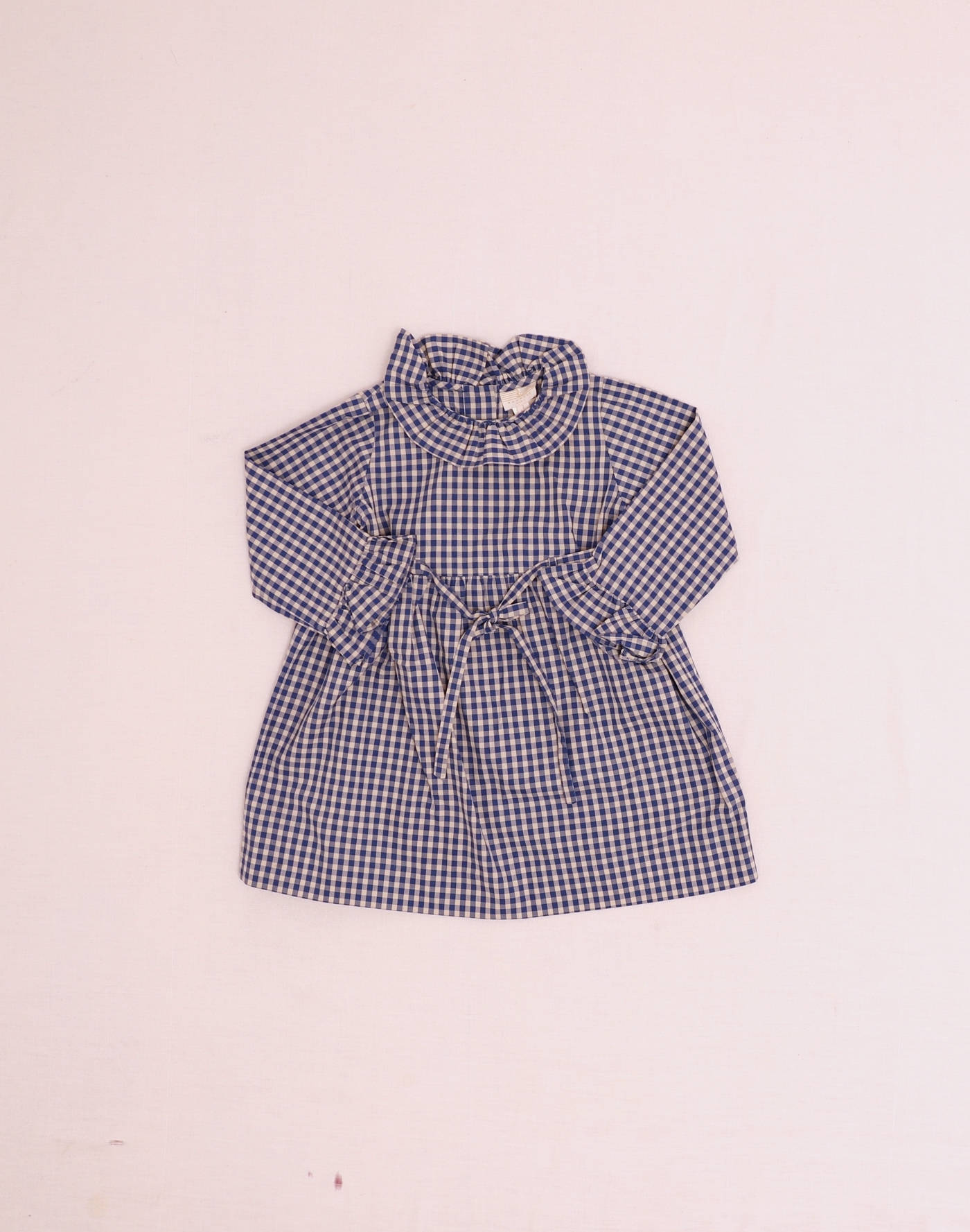 Robe grand col vichy bleu Baghère