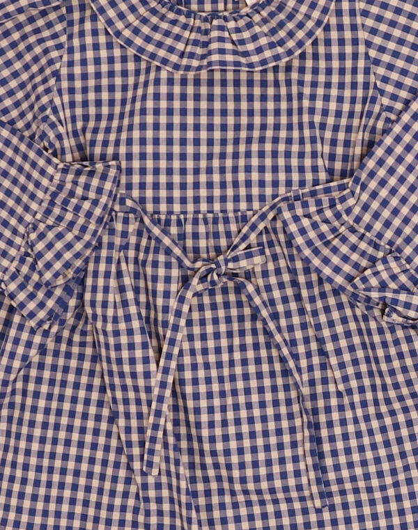 Robe grand col vichy bleu Baghère