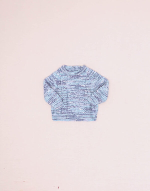 Handmade Striped Cable-Knit Sweater