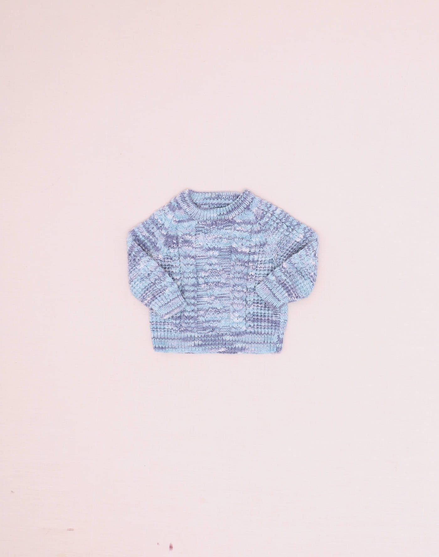 Handmade Striped Cable-Knit Sweater