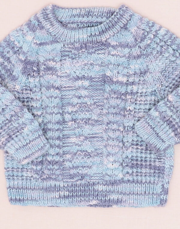 Handmade Striped Cable-Knit Sweater
